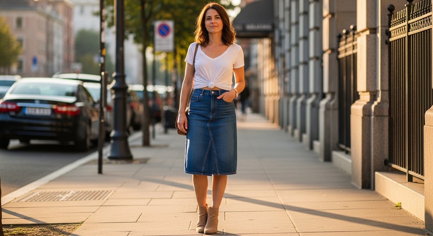 11 Jeans Skirt Outfits For Women To Wear Now